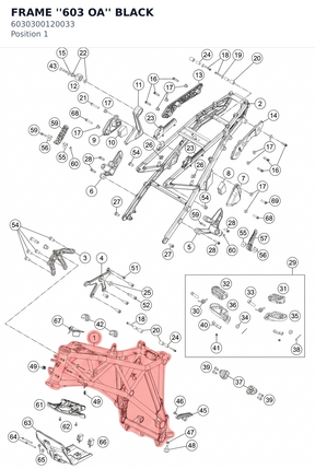 Diagram preview: FRAME ''603 OA'' BLACK (6030300120033)