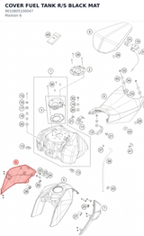 Diagram preview: COVER FUEL TANK  R/S BLACK MAT (9010805100047)