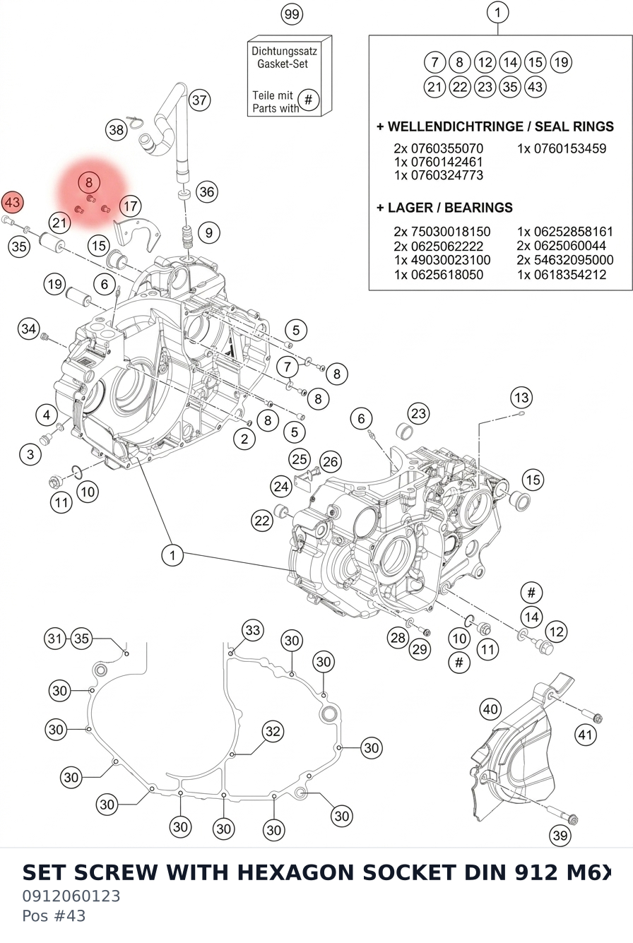 Diagram preview: SET SCREW WITH HEXAGON SOCKET DIN 912 M6X12 (0912060123)
