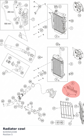 Diagram preview: Radiator cowl (61935012100)