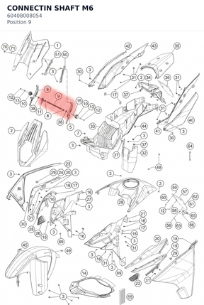 Diagram preview: CONNECTIN SHAFT M6 (60408008054)
