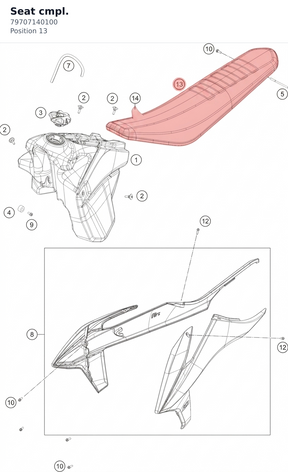 Diagram preview: Seat cmpl. (79707140100)