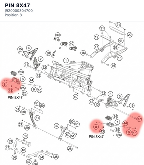 Diagram preview: PIN 8X47 (J920000804700)
