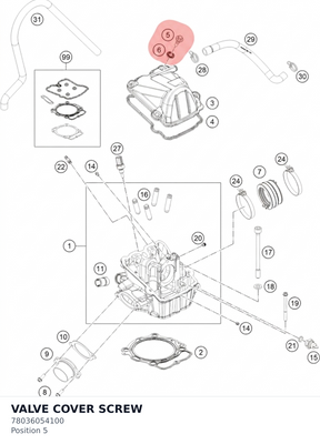 Diagram preview: VALVE COVER SCREW (78036054100)