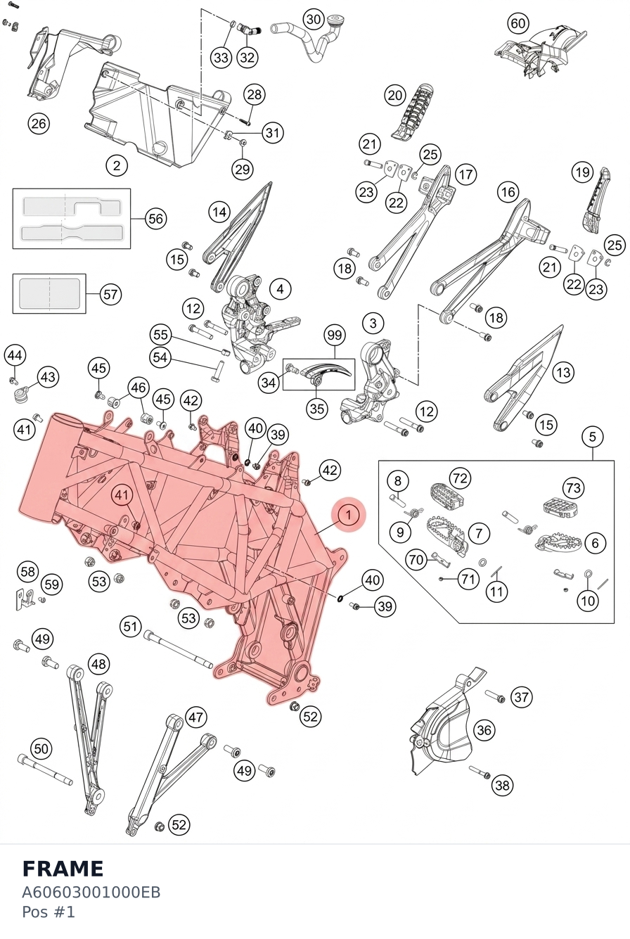 Diagram preview: FRAME (A60603001000EB)