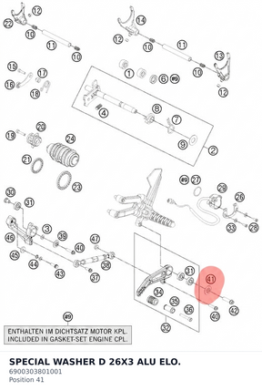 Diagram preview: SPECIAL WASHER D 26X3 ALU ELO. (6900303801001)