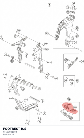 Diagram preview: FOOTREST R/S (47103041000)