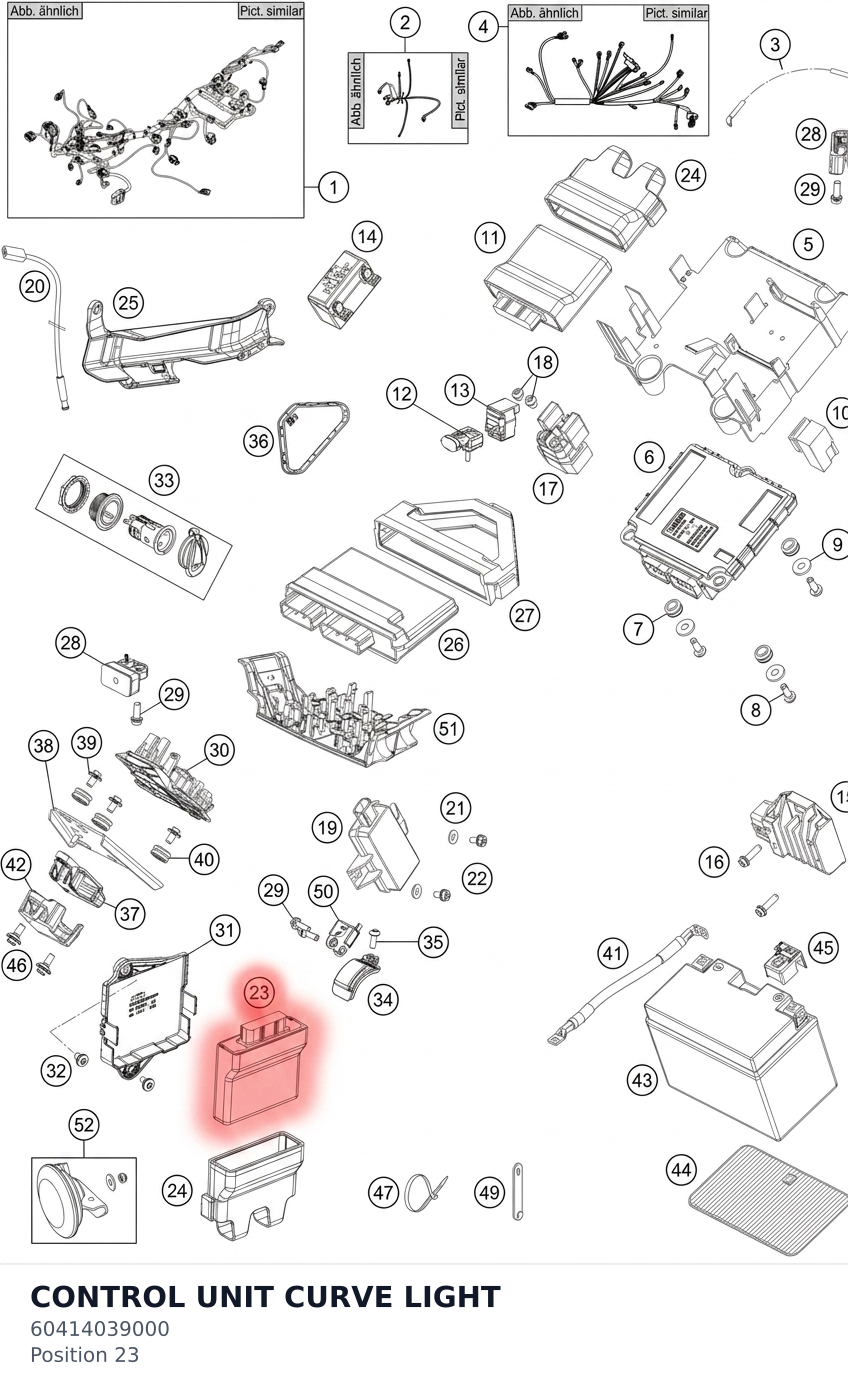 Diagram preview: CONTROL UNIT CURVE LIGHT (60414039000)