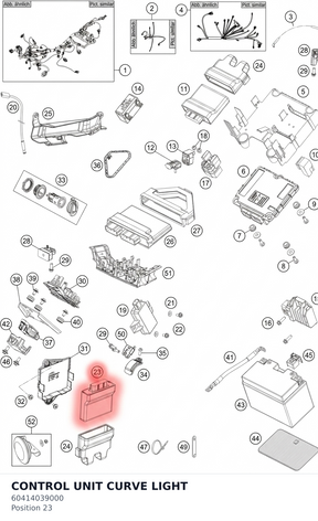 Diagram preview: CONTROL UNIT CURVE LIGHT (60414039000)