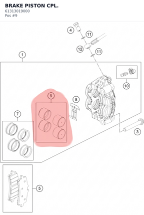 Diagram preview: BRAKE PISTON CPL. (61313019000)