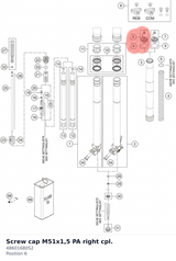 Diagram preview: Screw cap M51x1,5 PA right cpl. (48601680S2)