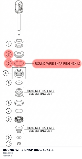 Diagram preview: ROUND-WIRE SNAP RING 49X1,5 (46810010)