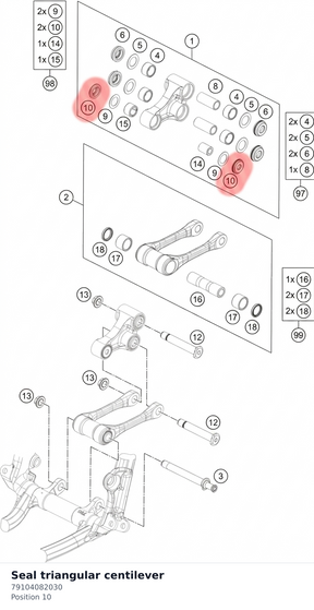 Diagram preview: Seal triangular centilever (79104082030)