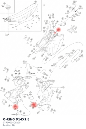 Diagram preview: O-RING D14X1.8 (0770001400200)