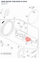Diagram preview: BEAR.SPACER TUBE REAR SX 60/65 (46010011000)