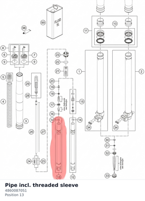Diagram preview: Pipe incl. threaded sleeve (48600870S1)