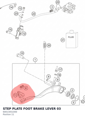 Diagram preview: STEP PLATE FOOT BRAKE LEVER 03 (60013051000)