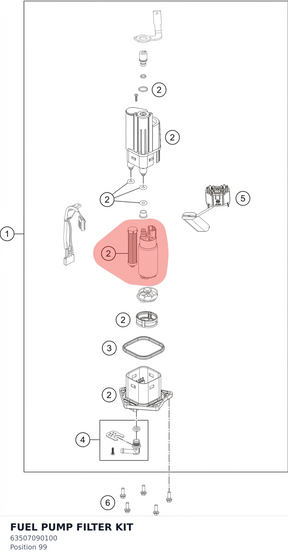 Diagram preview: FUEL PUMP FILTER KIT (63507090100)