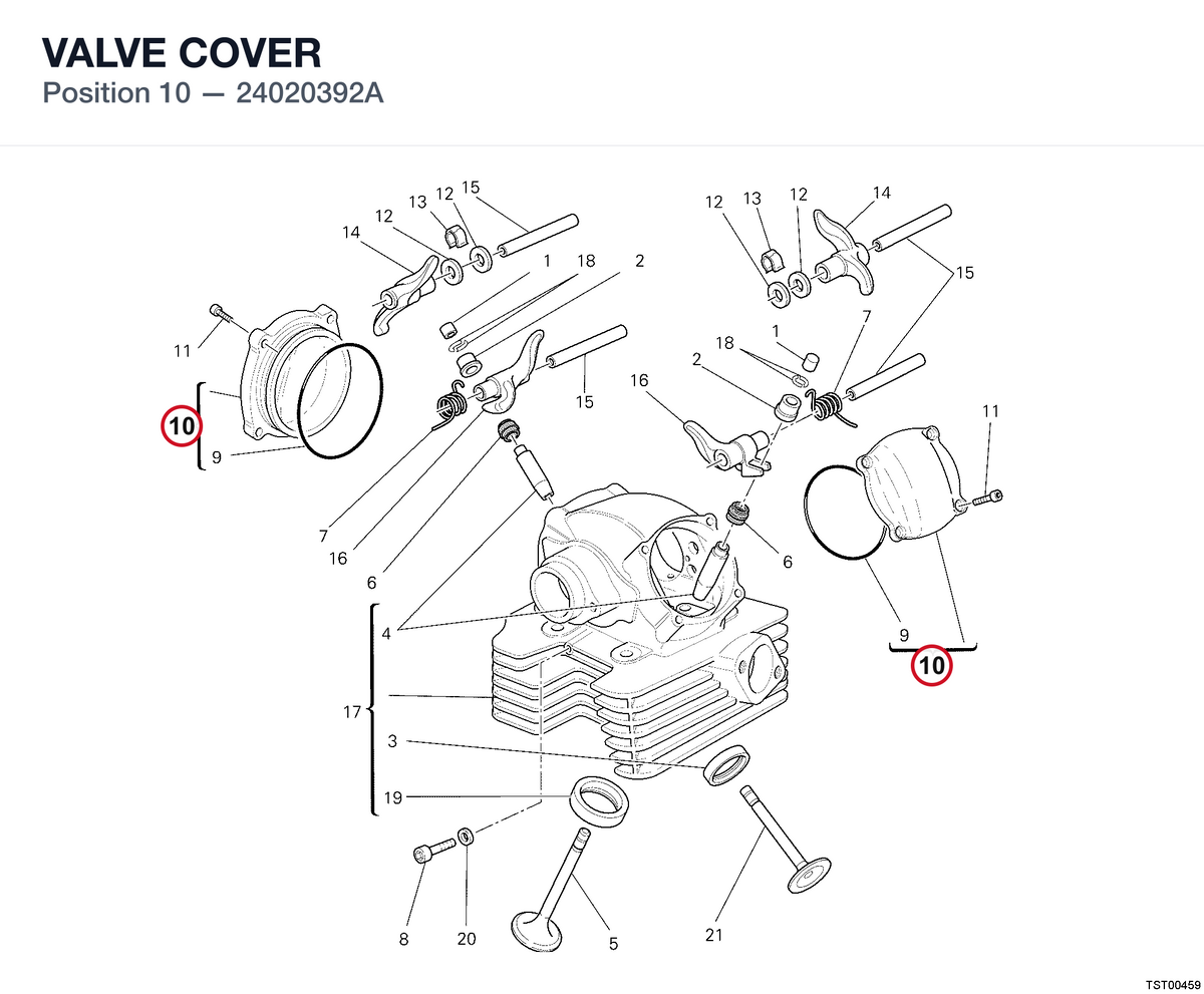 VALVE COVER 24020392A diagram position