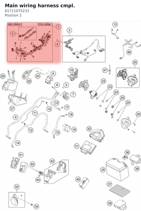 Diagram preview: Main wiring harness cmpl. (61711075233)