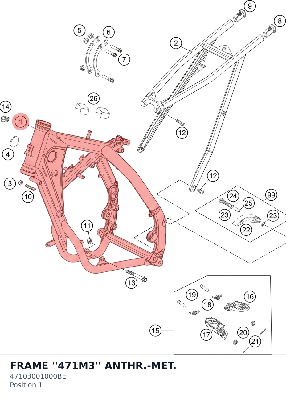 Diagram preview: FRAME ''471M3'' ANTHR.-MET. (47103001000BE)