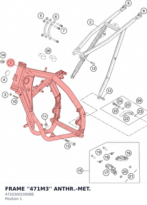 Diagram preview: FRAME ''471M3'' ANTHR.-MET. (47103001000BE)