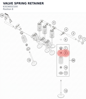 Diagram preview: VALVE SPRING RETAINER (63536032100)