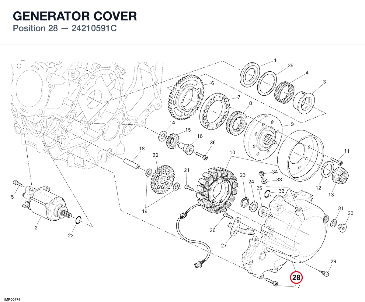 GENERATOR COVER 24210591C diagram position