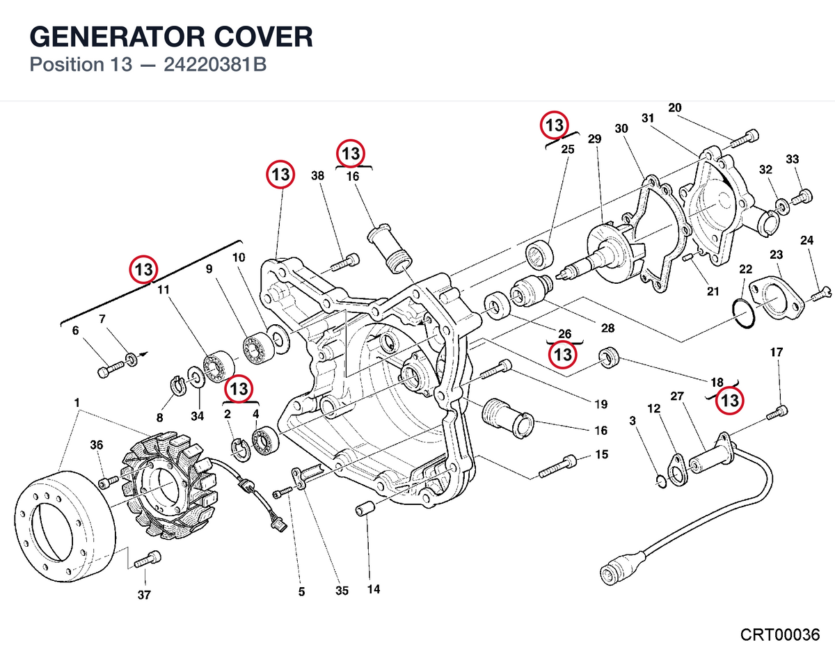 GENERATOR COVER 24220381B diagram position