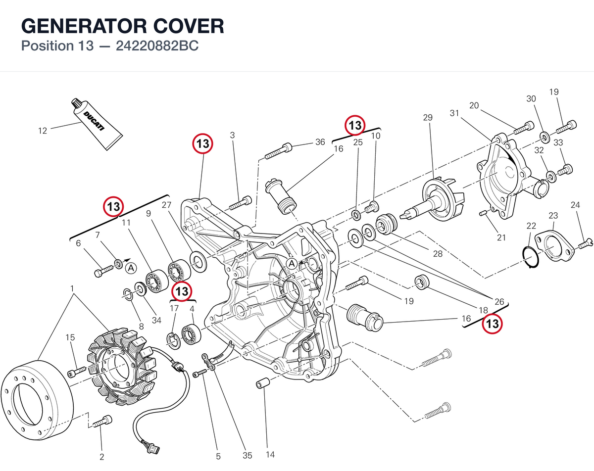 GENERATOR COVER 24220882BC diagram position