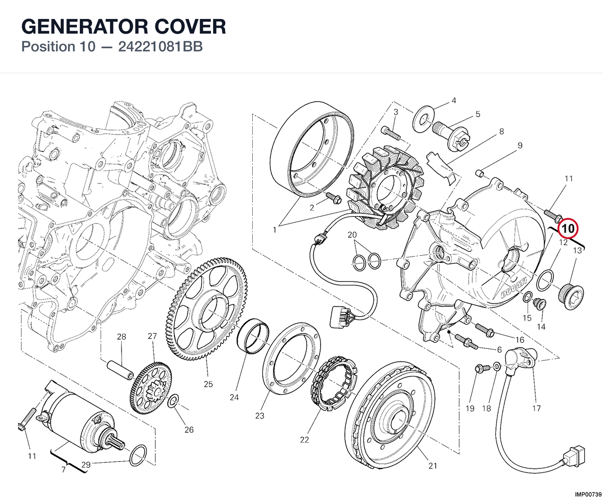 GENERATOR COVER 24221081BB diagram position