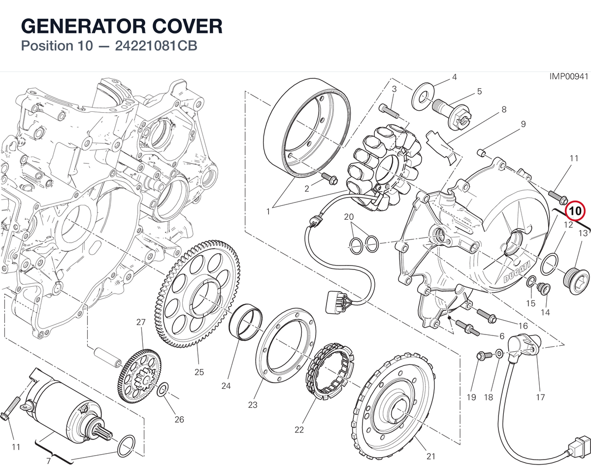 GENERATOR COVER 24221081CB diagram position