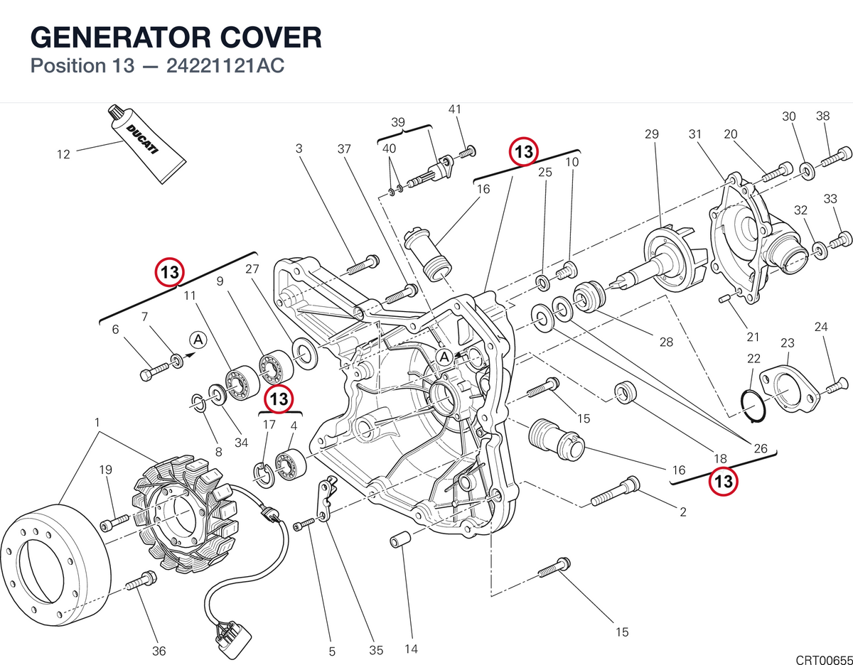 GENERATOR COVER 24221121AC diagram position
