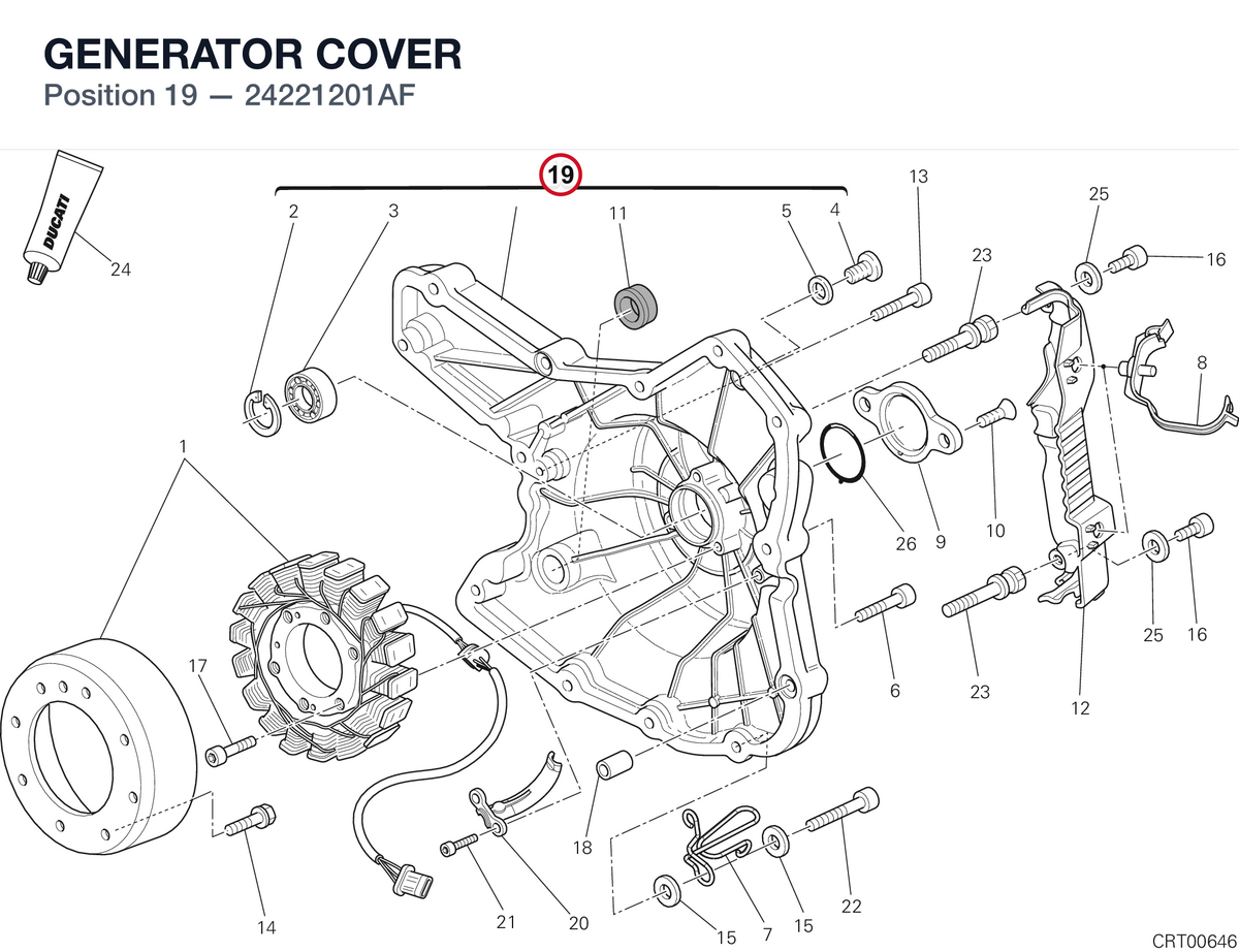 GENERATOR COVER 24221201AF diagram position