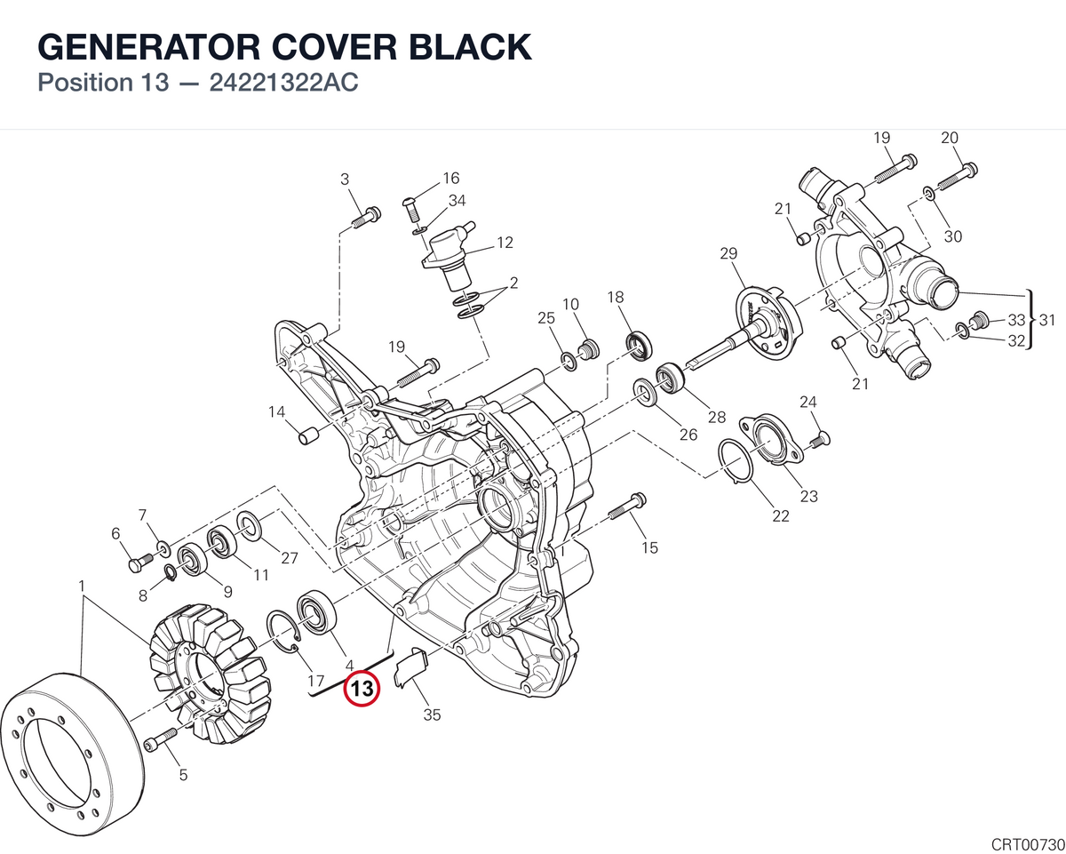 GENERATOR COVER BLACK 24221322AC diagram position