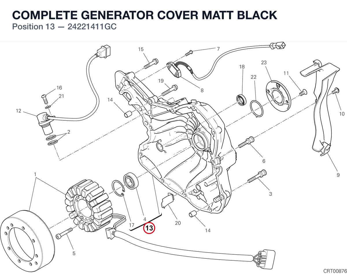 COMPLETE GENERATOR COVER MATT BLACK 24221411GC diagram position
