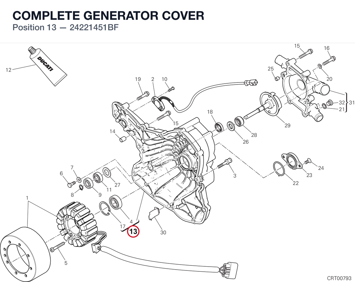 COMPLETE GENERATOR COVER 24221451BF diagram position