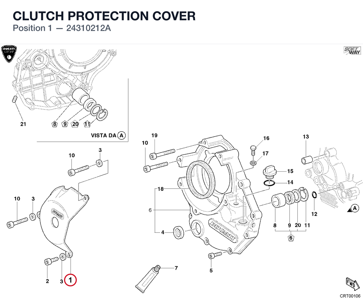 CLUTCH PROTECTION COVER 24310212A diagram position