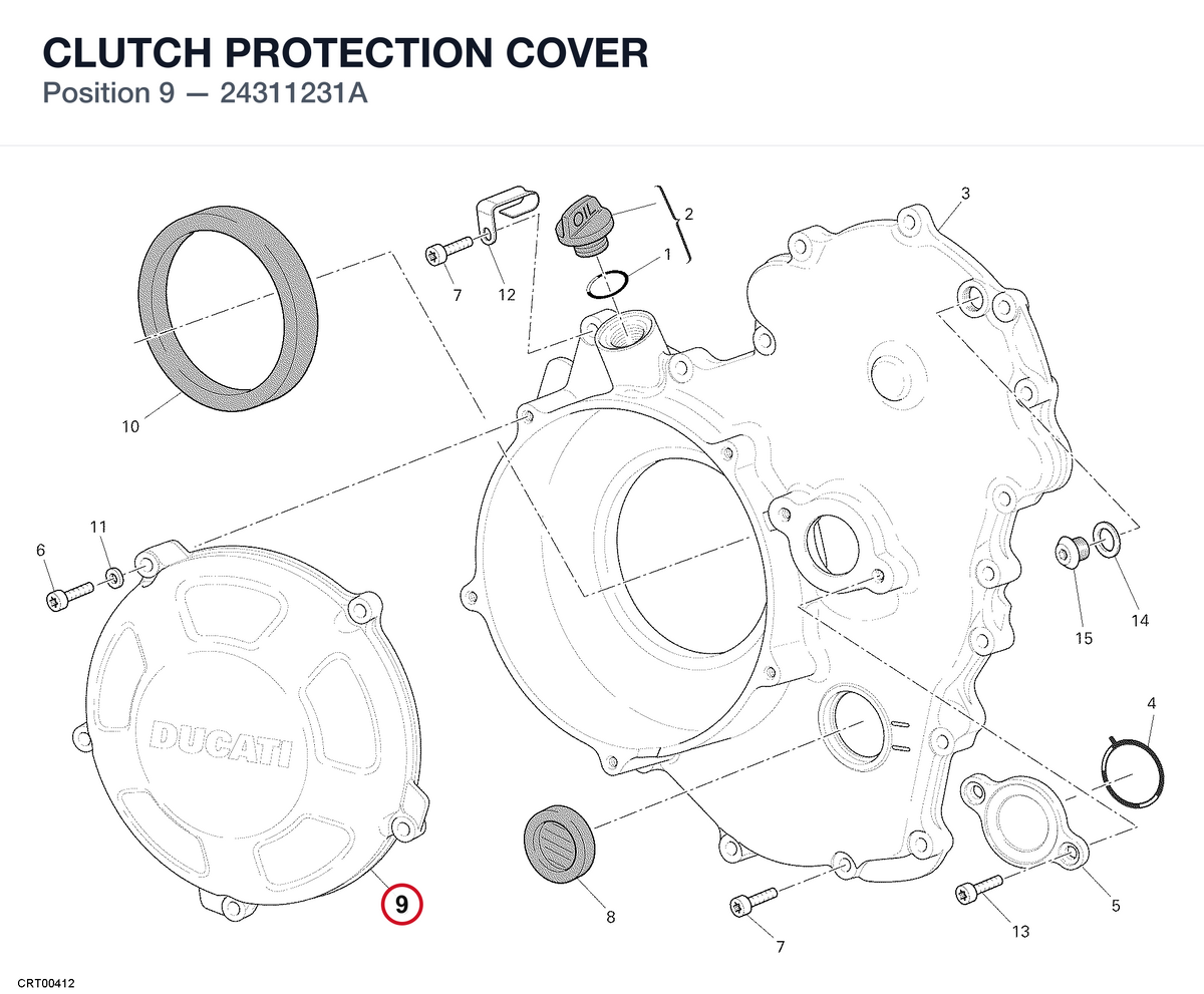 CLUTCH PROTECTION COVER 24311231A diagram position