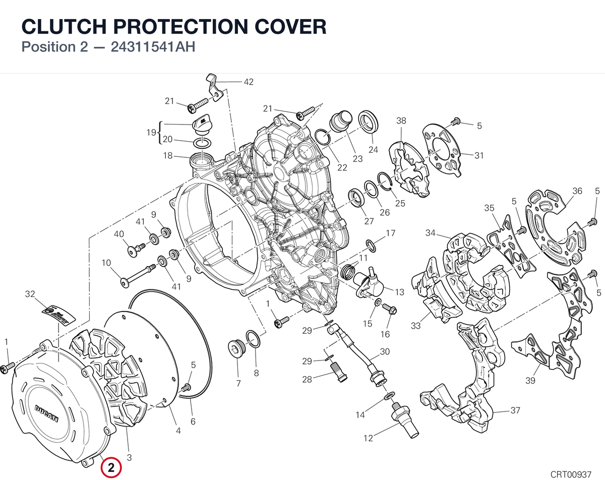 CLUTCH PROTECTION COVER 24311541AH diagram position