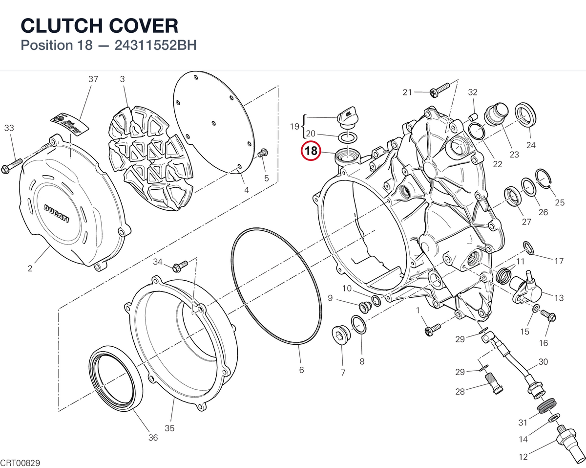 CLUTCH COVER 24311552BH diagram position
