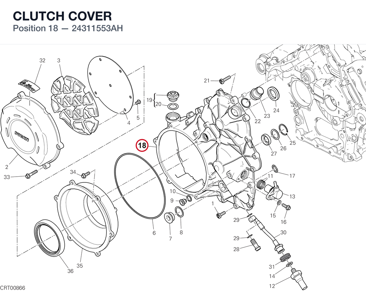 CLUTCH COVER 24311553AH diagram position
