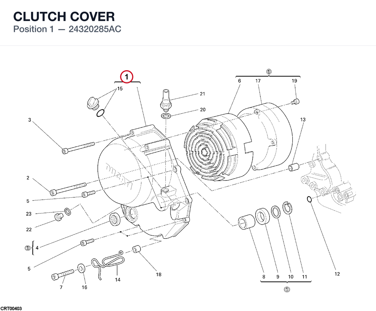 CLUTCH COVER 24320285AC diagram position