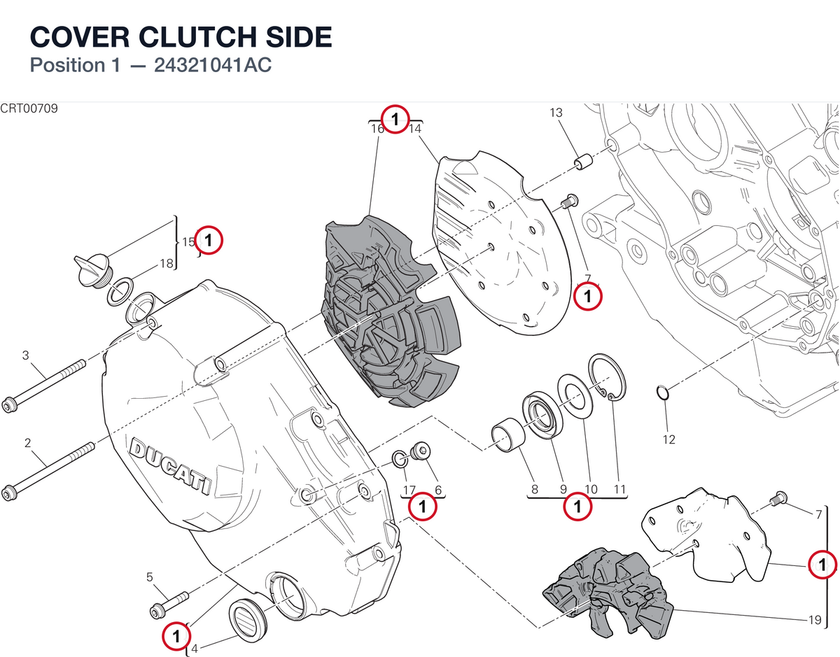 COVER CLUTCH SIDE 24321041AC diagram position