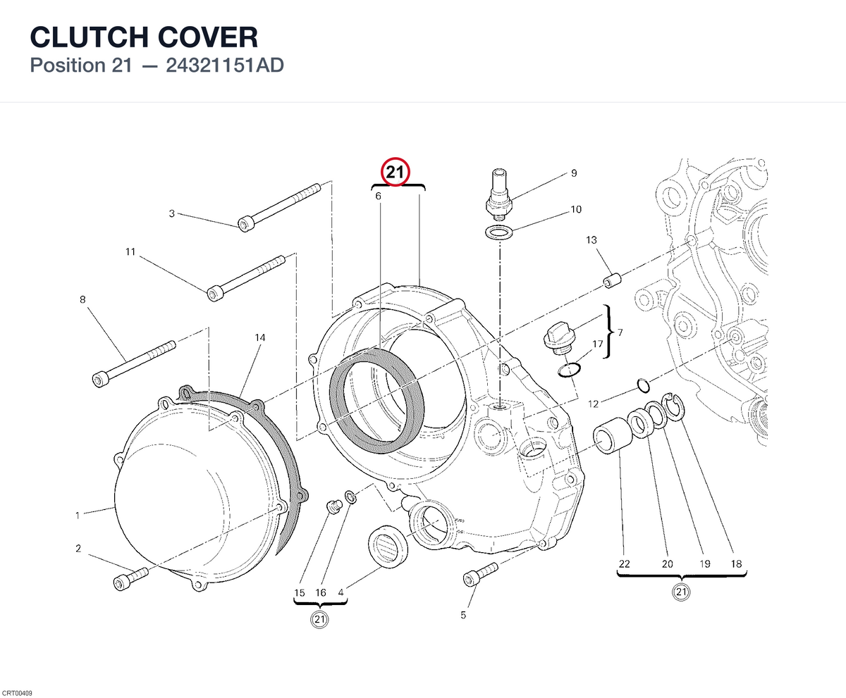 CLUTCH COVER 24321151AD diagram position