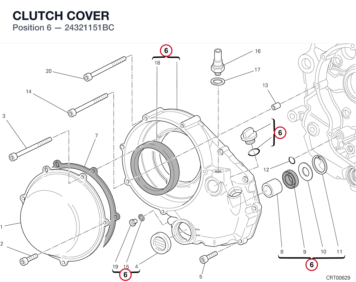 CLUTCH COVER 24321151BC diagram position