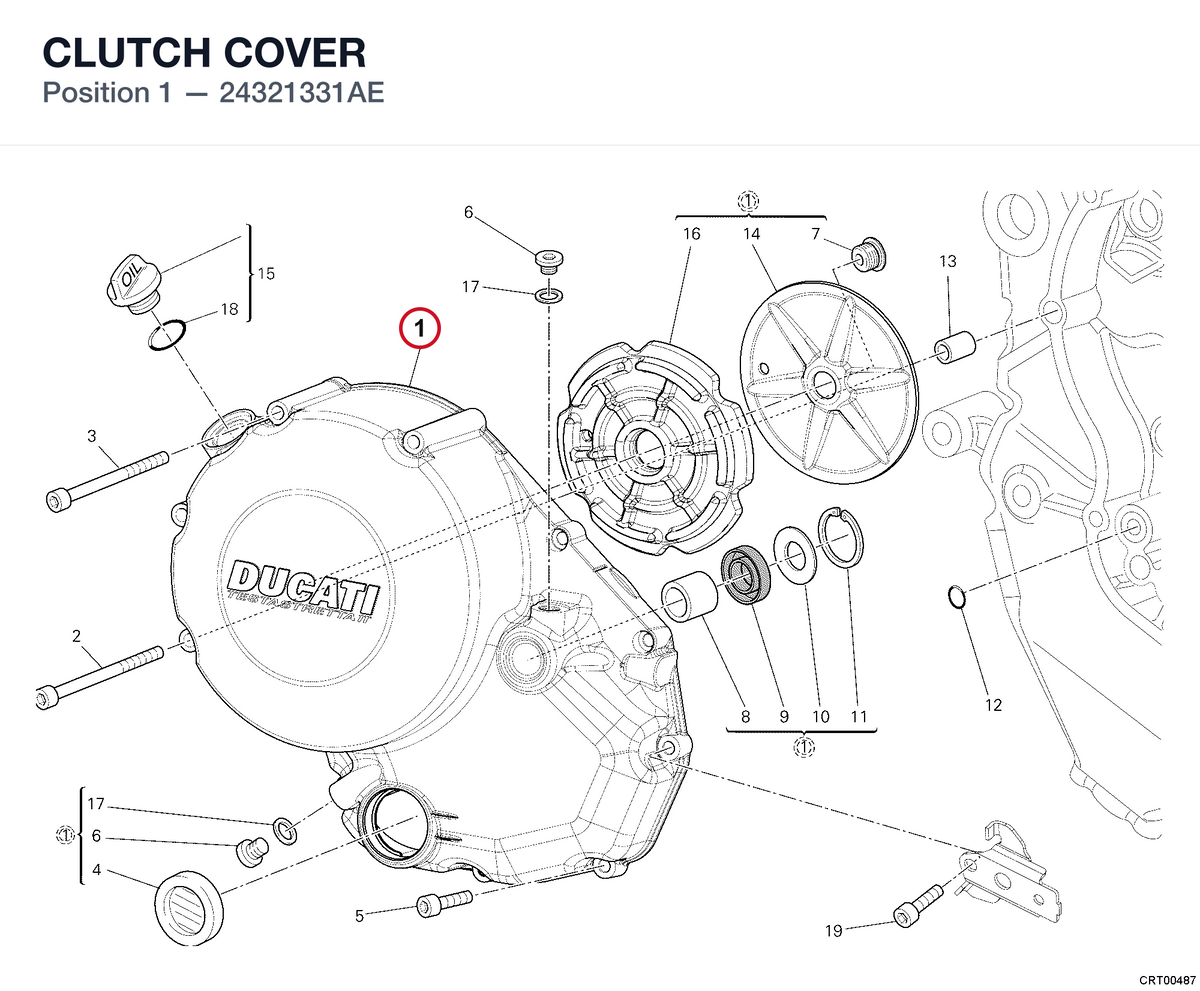 CLUTCH COVER 24321331AE diagram position