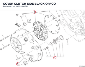COVER CLUTCH SIDE BLACK OPACO 24321504BB diagram position