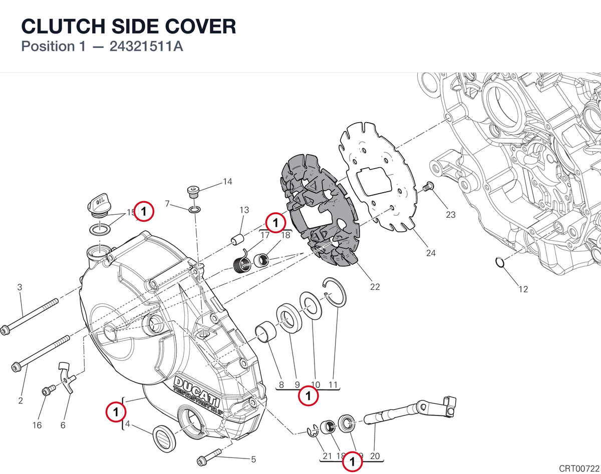 CLUTCH SIDE COVER 24321511A diagram position