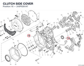 CLUTCH SIDE COVER 243P0261A7 diagram position